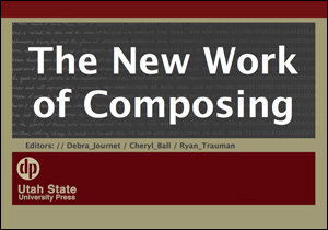 The New Work of Composing. Title text is white and laid against a gray and red background.