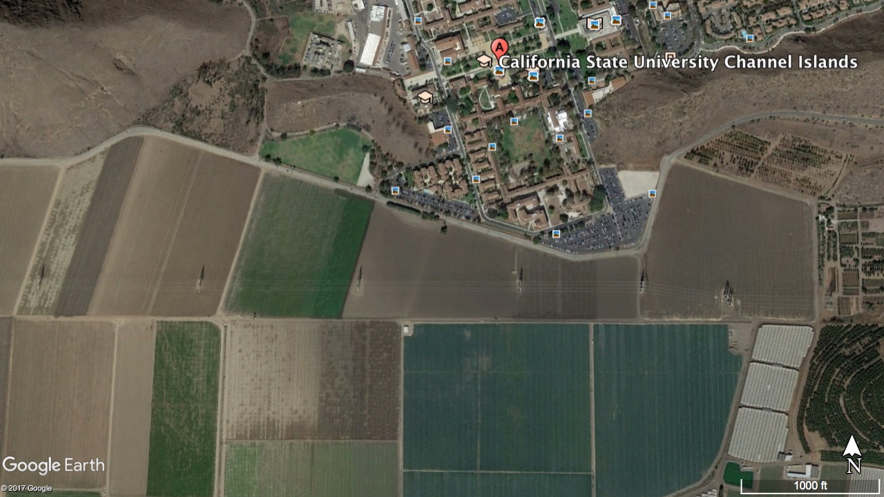 FIgure 1. Satellite Image of CSUCI-Oxnard Plain.