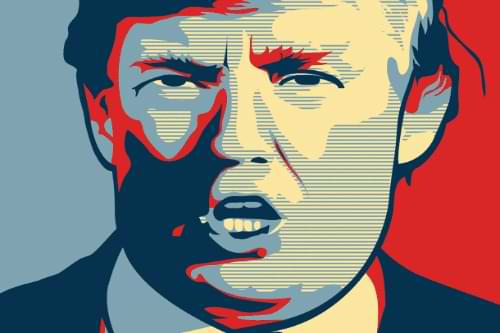 An image of President Trump in the style of Obama Hope